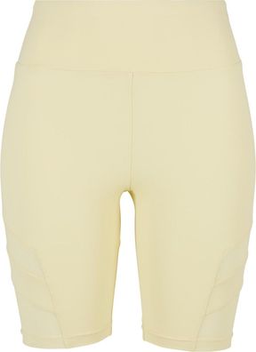 Urban Classics Damen Ladies High Waist Tech Mesh Cycle Shorts Softyellow