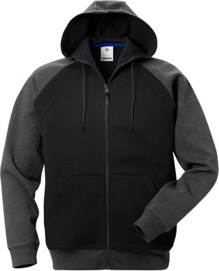 Fristads Acode Sweatjacke mit Kapuze 1757 DF Schwarz/Grau