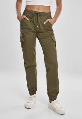 Urban Classics Damen Hose Ladies High Waist Cargo Jogging Pants Toffee