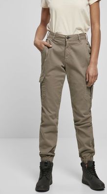 Urban Classics Damen Hose Ladies High Waist Cargo Pants Softtaupe