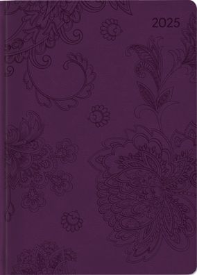 Kalender 2025 -Ladytimer Deluxe Purple A6 2025- 10,7 x 15,2cm