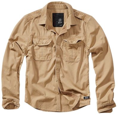 Brandit Hemd Vintage Shirt Longsleeve in Camel