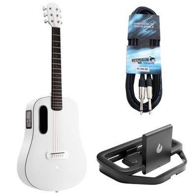 Lava Music Gitarre ME Play Frost White mit Ladestation und Kabel