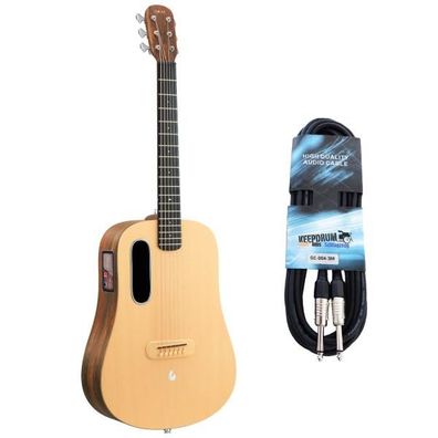 Lava Music Gitarre ME4 Spruce 36 Zoll Woodgrain Brown mit Kabel