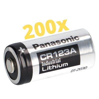 200x Panasonic 3V CR123A DL123A Batterien CR17345 Ultra Lithium Foto Bulk