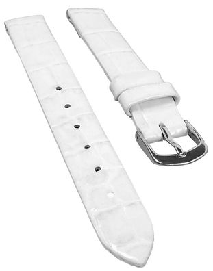 Herzog Louisiana Clip Damen | Uhrenarmband Leder weiss 20470S