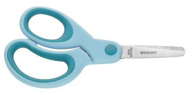 Westcott E-20586 00 Bastelschere - 13 cm, rund, türkis, Linkshänder