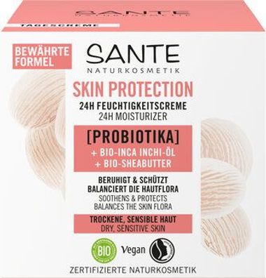 Sante Skin Protection 24h Feuchtigkeitscreme mit Probiotika, Bio-Inca Inchi-Öl