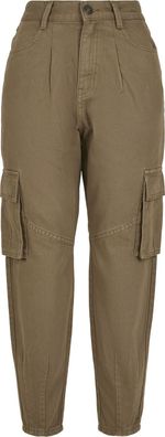 Urban Classics Damen Hose Ladies Ballon Fit Cargo Twill Pants Khaki