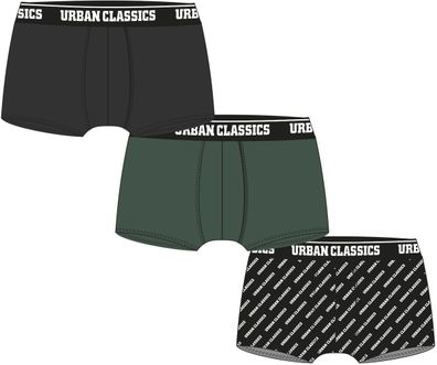 Urban Classics Boxershort Boxer Shorts 3-Pack Darkgreen/Black/Branded Aop