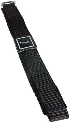 Minott Tavolino | Uhrenarmband Durchzugsband Klettband Schwarz 14mm