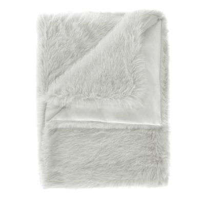 Heckett Lane Perle Felldecke Kuscheldecke Zotteldecke Plaid 140x200 Silver Grey