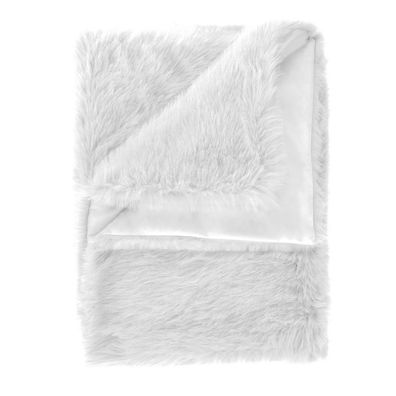 Heckett Lane Perle Felldecke Kuscheldecke Zotteldecke Plaid 140x200 Misty White