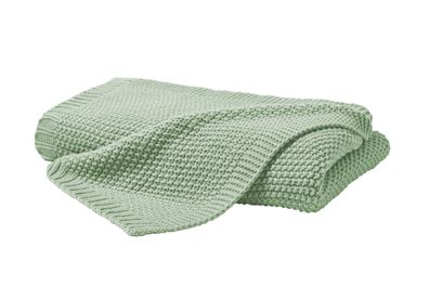 Hahn Primera Strickdecke Kuscheldecke Perlmuster 130x170 cm salbei 545001-513