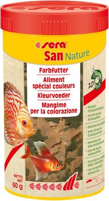 Sera San Nature 250ml Futter Flockenfutter mit Farbverstärker Farbfutter