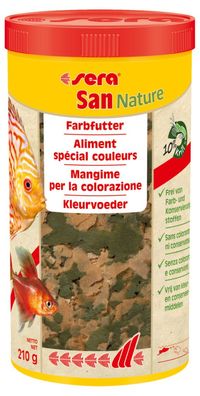 Sera San Nature 1000ml Futter Flockenfutter mit Farbverstärker Farbfutter