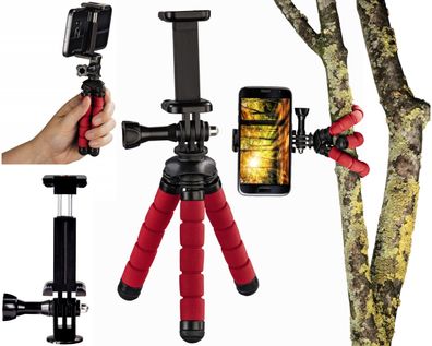 Hama Flex Flexibles Mini-Stativ 14cm Tripod Biegbare Beine für GoPro Smartphone