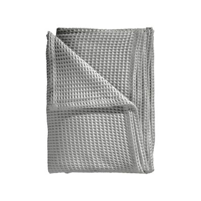 Heckett Lane Waffle Plaid Tagesdecke Überwurf 180x260 Melange Grey grau