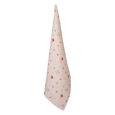 Clayre & Eef Geschirrtuch 50x70 cm Beige Rosa Baumwolle Schaukelpferd (Gr. 50x70 cm)