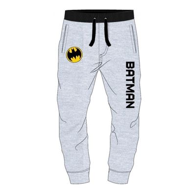 Jogginghose mit gelbem Batman-Logo und Schriftzug - Hellgrau