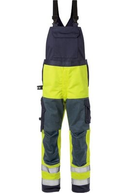 Fristads Flame High Vis Latzhose Kl. 2 1585 FLAM Warnschutz-Gelb/Marine