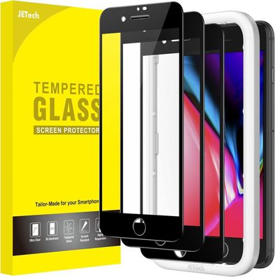 JETech Full Screen Schutzfolie fér iPhone SE 3/2 iPhone 8/7 4,7 Zoll Schwarzer