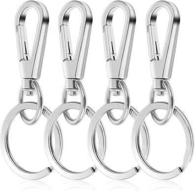 Tiesome Metall Schlésselanhänger Karabinerhaken Clip 4 PCS Schlésselanhänger