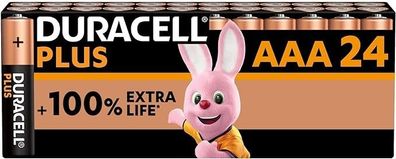 Duracell Plus AAA Batterien, 24 Stück, langlebig für Haushalt & Büro