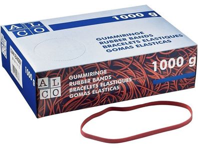 Alco 763 Gummiband, aus Naturkautschuk, 6x200 mm, rot, 1000 g