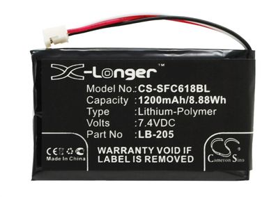 Ersatzakku - CS-SFC618BL - Safescan 6185 / 131-0477 - 7,4 Volt 1200mAh Li-Polymer