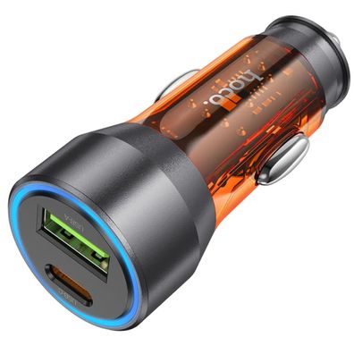 HOCO Autoladegerät USB QC 18W + Typ C 25W PD43W NZ12A orange