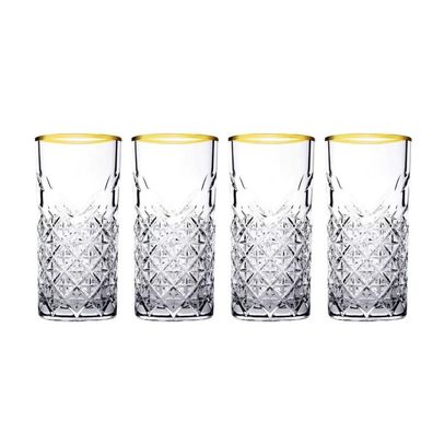 Pasabahce Timeless 520205 4er Set Wassergläser Lang 365 ml Gläser-Set Saft Cocktai