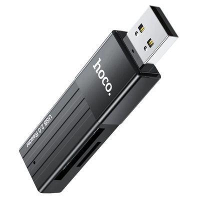 HOCO 2in1 USB A 2.0 HB20 Speicherkartenleser 2TB in Schwarz 480 Mbit/s