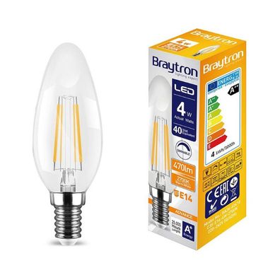 E14 Filament C35 LED Leuchtmittel Birne Form: Kerze 4W 400lm Dimmbar warmweiß