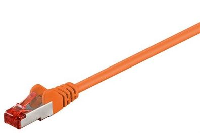 Goobay 93467 CAT 6 Patchkabel, S/FTP (PiMF), Orange, 0.5 m - LSZH halogenfrei, Kupfer