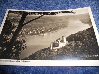 4757 Ansichtskarte - Schloß Stolzenfels mit Blick in Rheintal