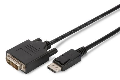 AK-340301-030-S DisplayPort Adapterkabel, DP - DVI (24 + 1) St/St, 3.0m, m/Verriegel