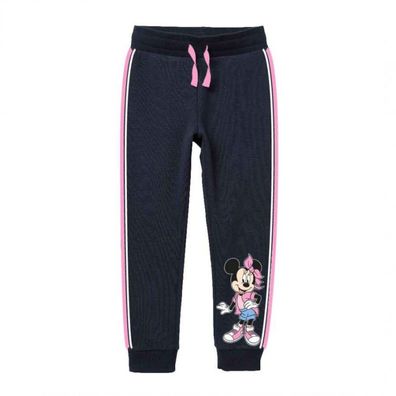 Jogginghose Minnie Maus, blau mit rosa Streifen, Größen 104 bis 134