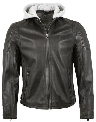 Gipsy - Herren Lederjacke Bikerjacke Lammnappa schwarz