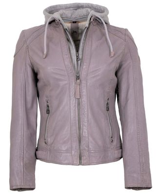 Gipsy - Damen Lederjacke Lammnappa Kapuze flieder