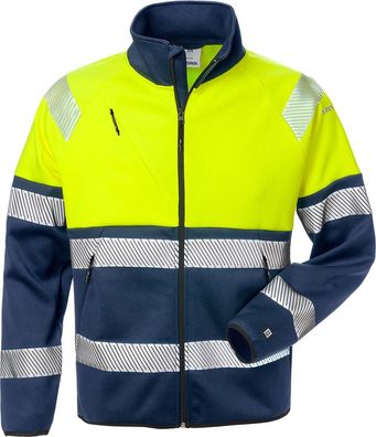 Fristads Warnschutz-Jacke High Vis Sweatjacke, Kl. 1 4517 SSL Warnschutz-Gelb/Marine