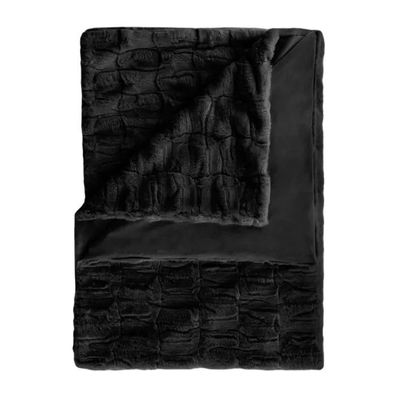 Heckett Lane Delphi Felldecke Kuscheldecke Flauschdecke Plaid 140x200 Black is Black