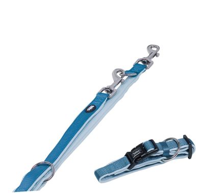 Hundehalsband und Leine Set "Classic Preno", hellblau, XS-S