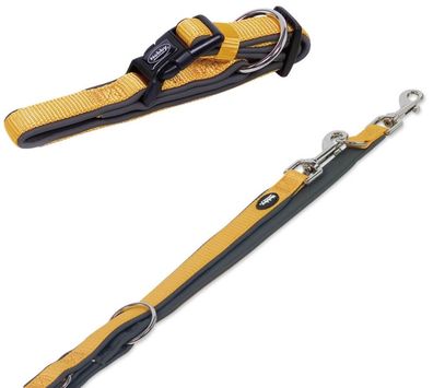 Hundehalsband und Leine Set "Classic Preno", orange, XS-S