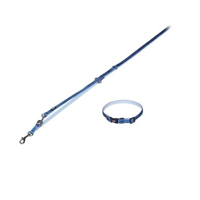 Hundehalsband und Leine Set "Classic Preno", hellblau, XXS-S