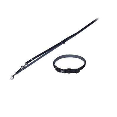 Hundehalsband und Leine Set "Classic Preno", schwarz, XXS-S