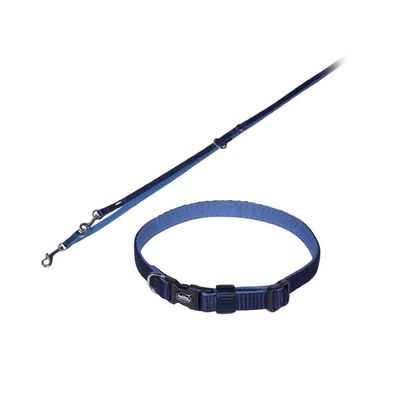 Hundehalsband und Leine Set "Classic Preno", blau, XXS-S