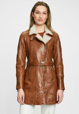 Gipsy - Damen Ledermantel Lammnappa cognac