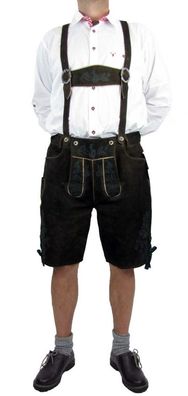 Country Life - Herren Trachtenhose Lederhose Hose Ziegenvelours dunkelbraun