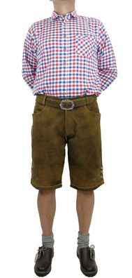 Country Life - Herren Trachtenhose Lederhose Hose Ziegenvelours braun antik